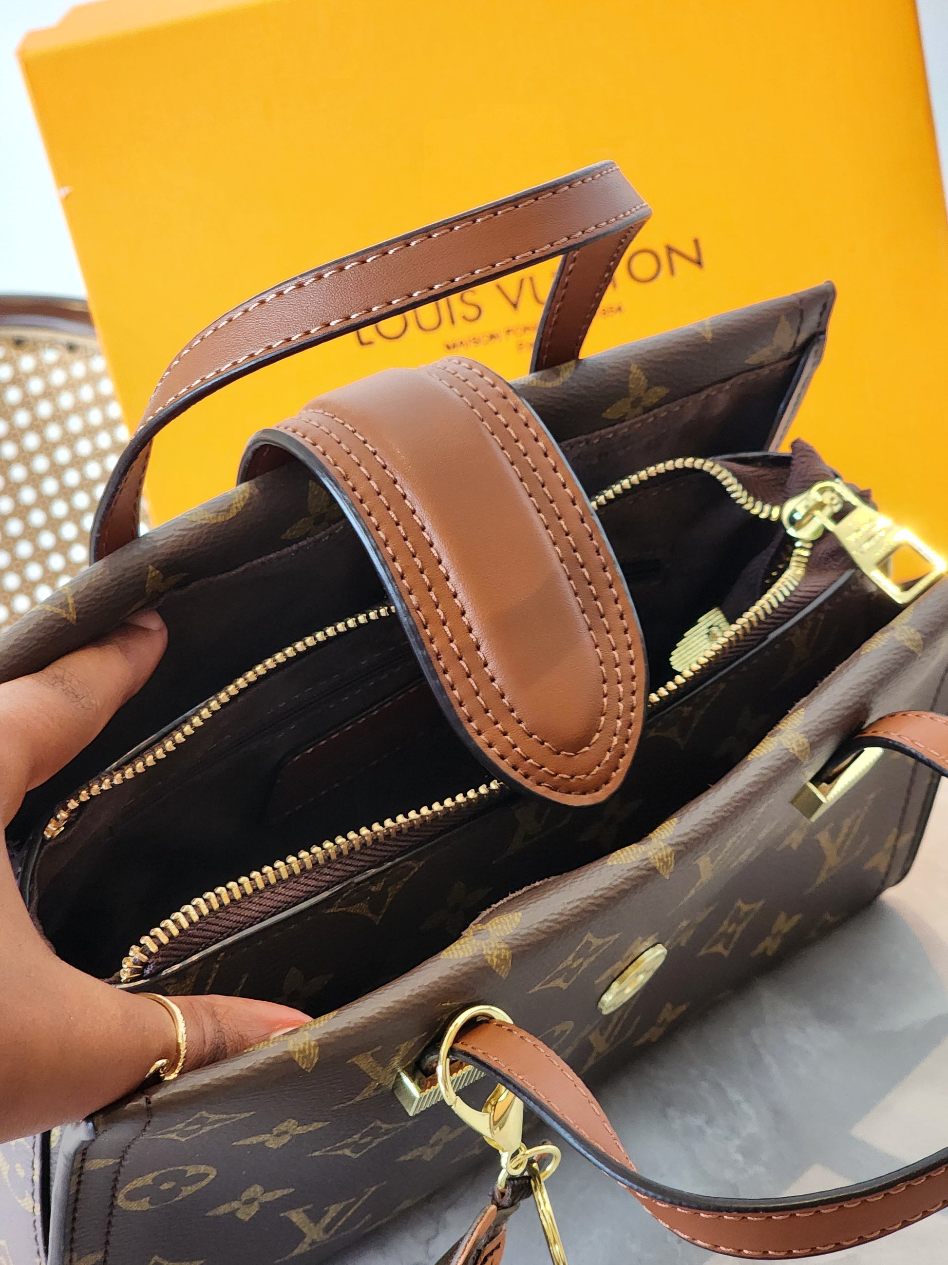 Monogram top handle