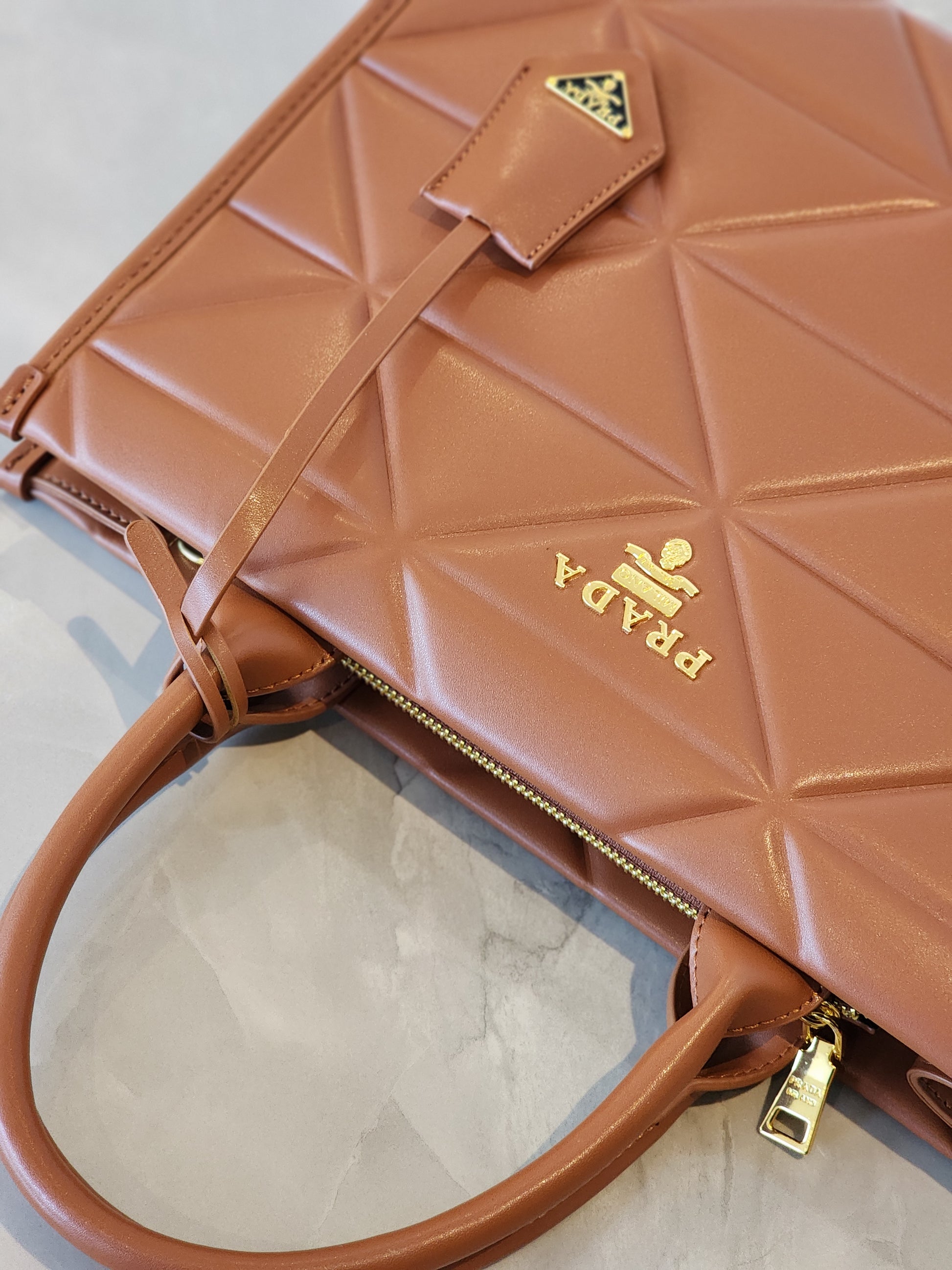 Quilted Structured Tote Bag