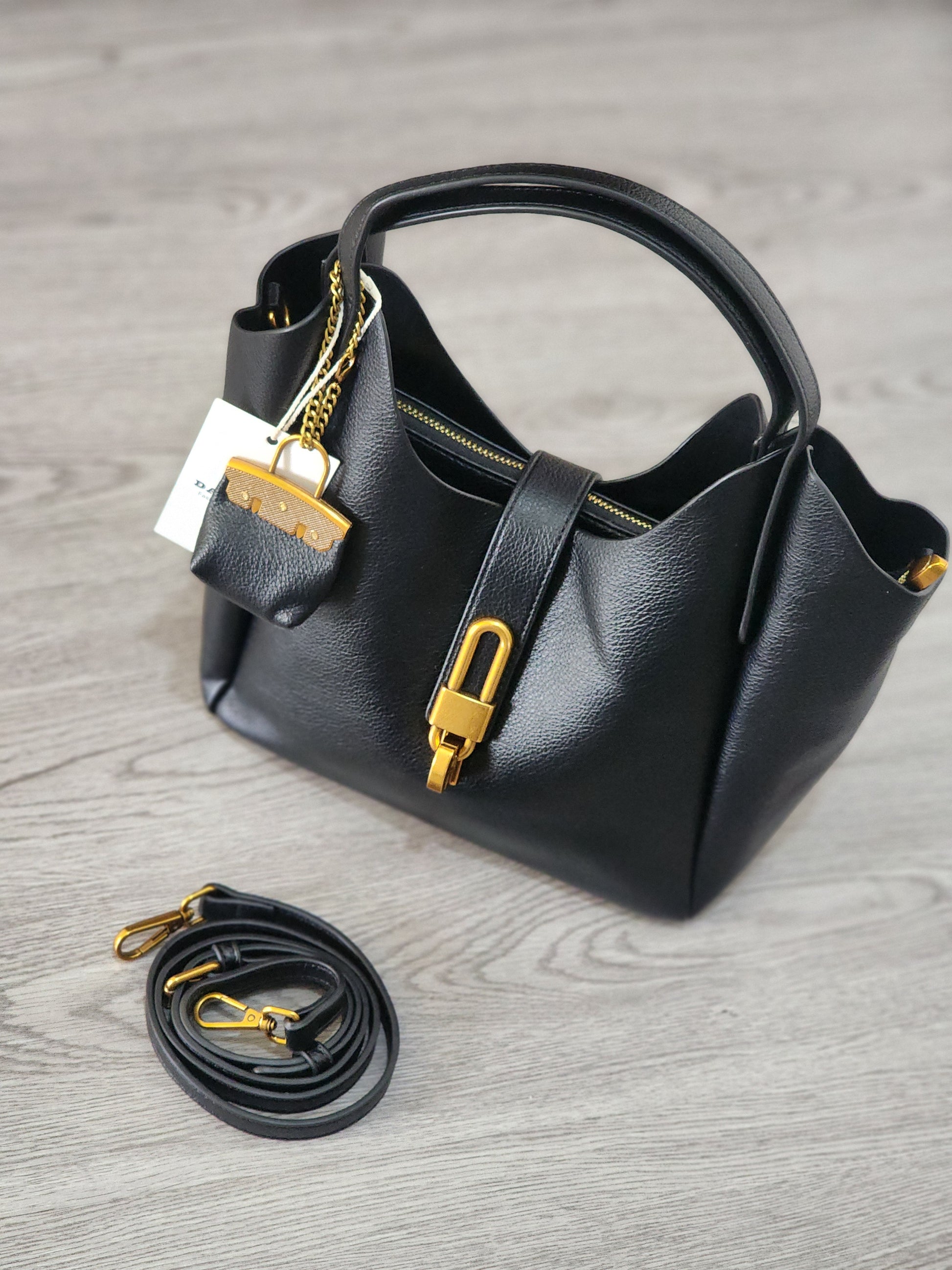 Ahera Minimalist Curve bag – Noir