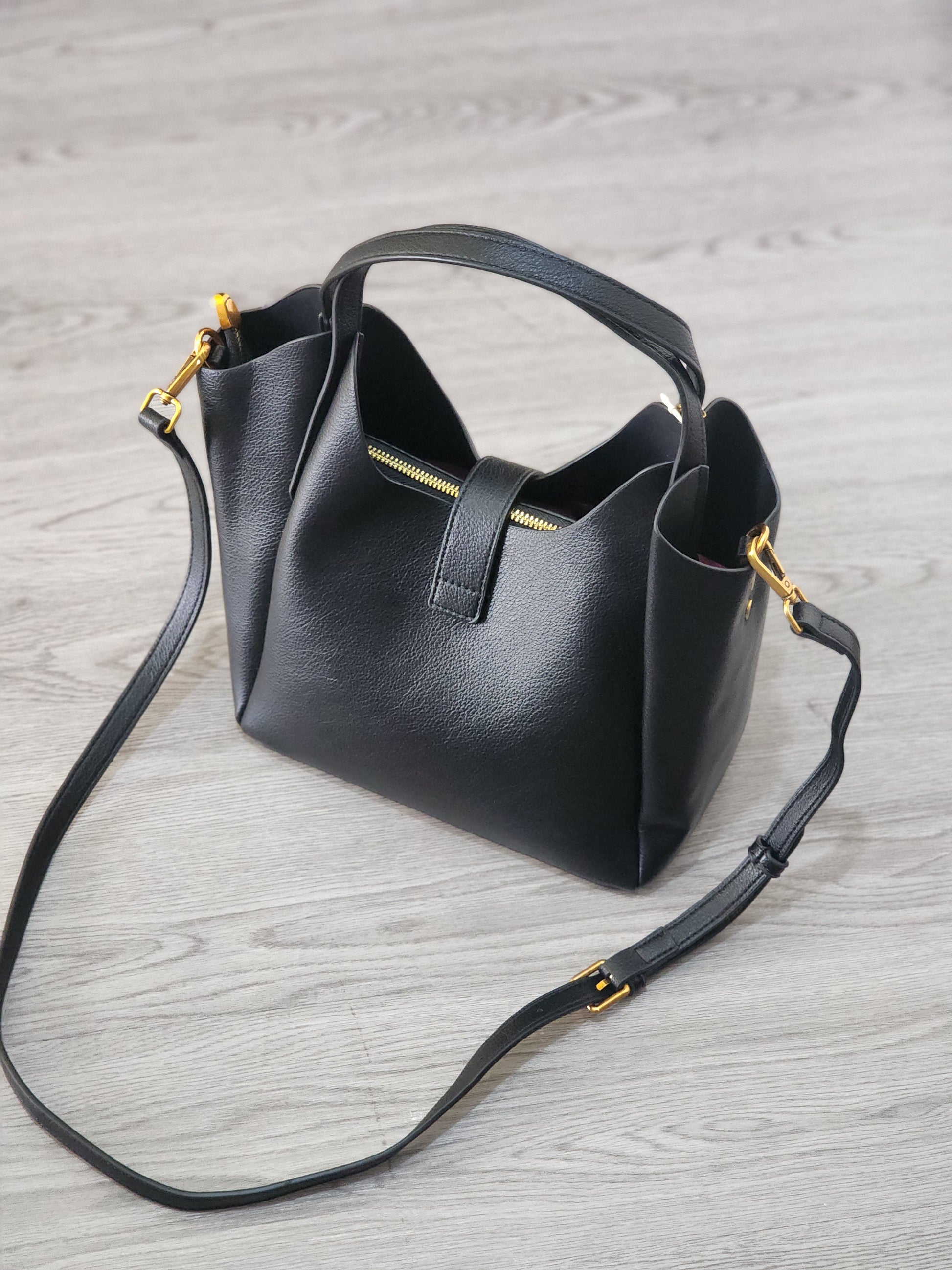 Ahera Minimalist Curve bag – Noir