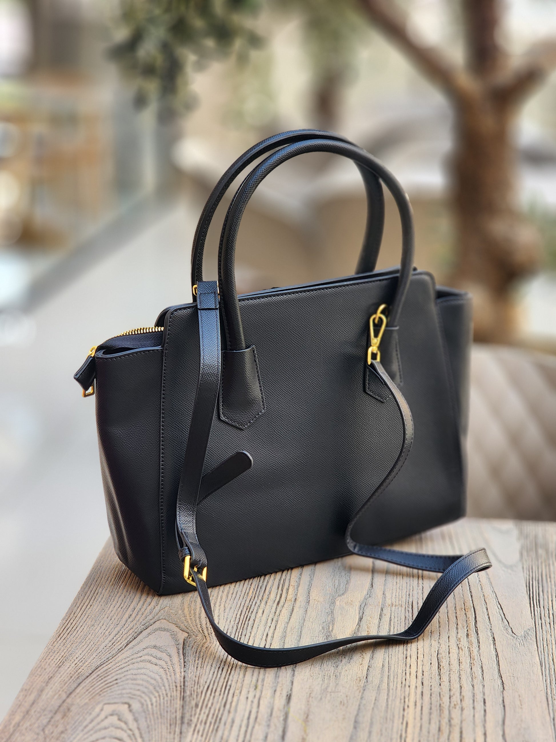 Black Structured Tote