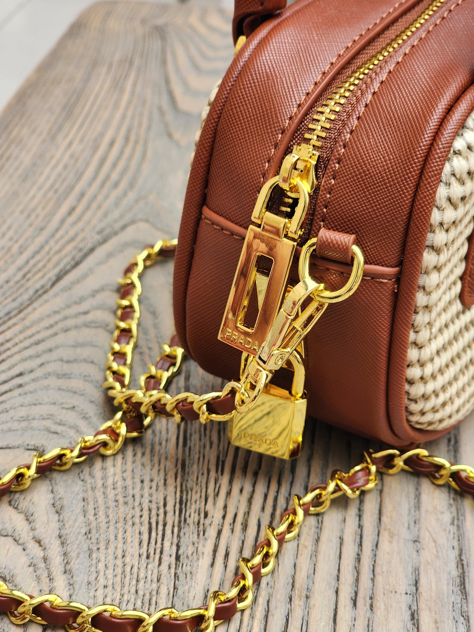 Mini Raffia Top Handle Bag