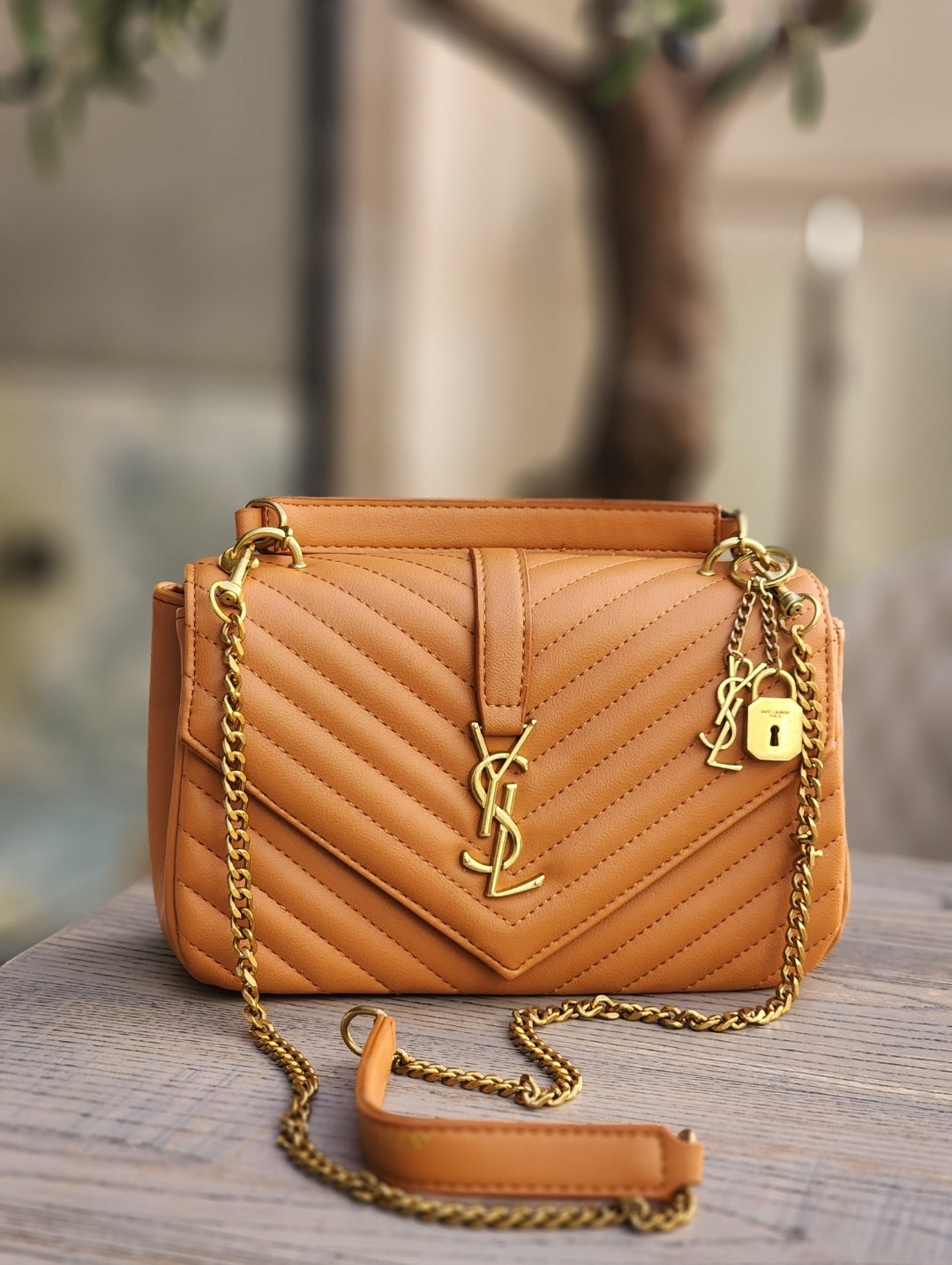 Quilted Chain Sling Bag